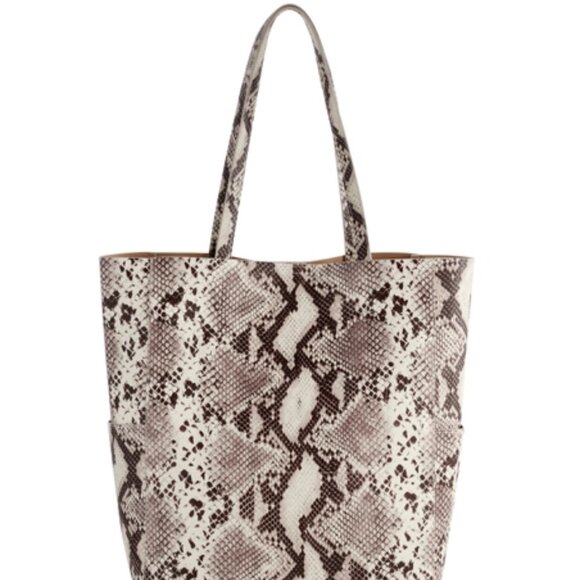 Shiraleah Handbags - Shiraleah Lauren Tote - Cream Snakeskin Tote Bag